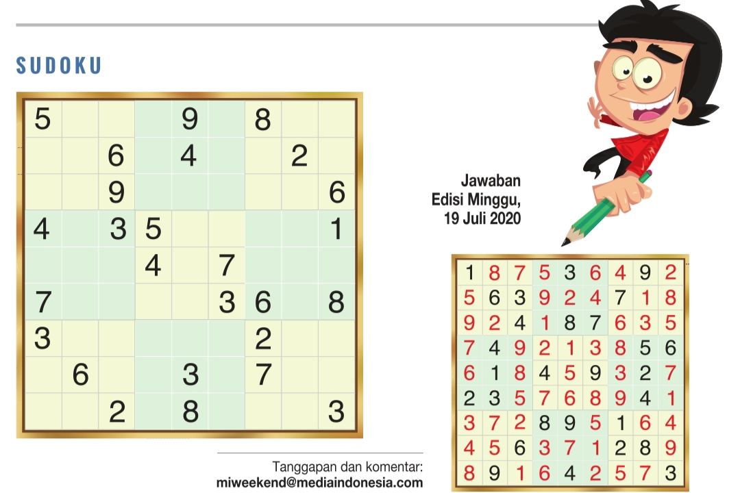 Sudoku  Edisi 26 Juli 2020.