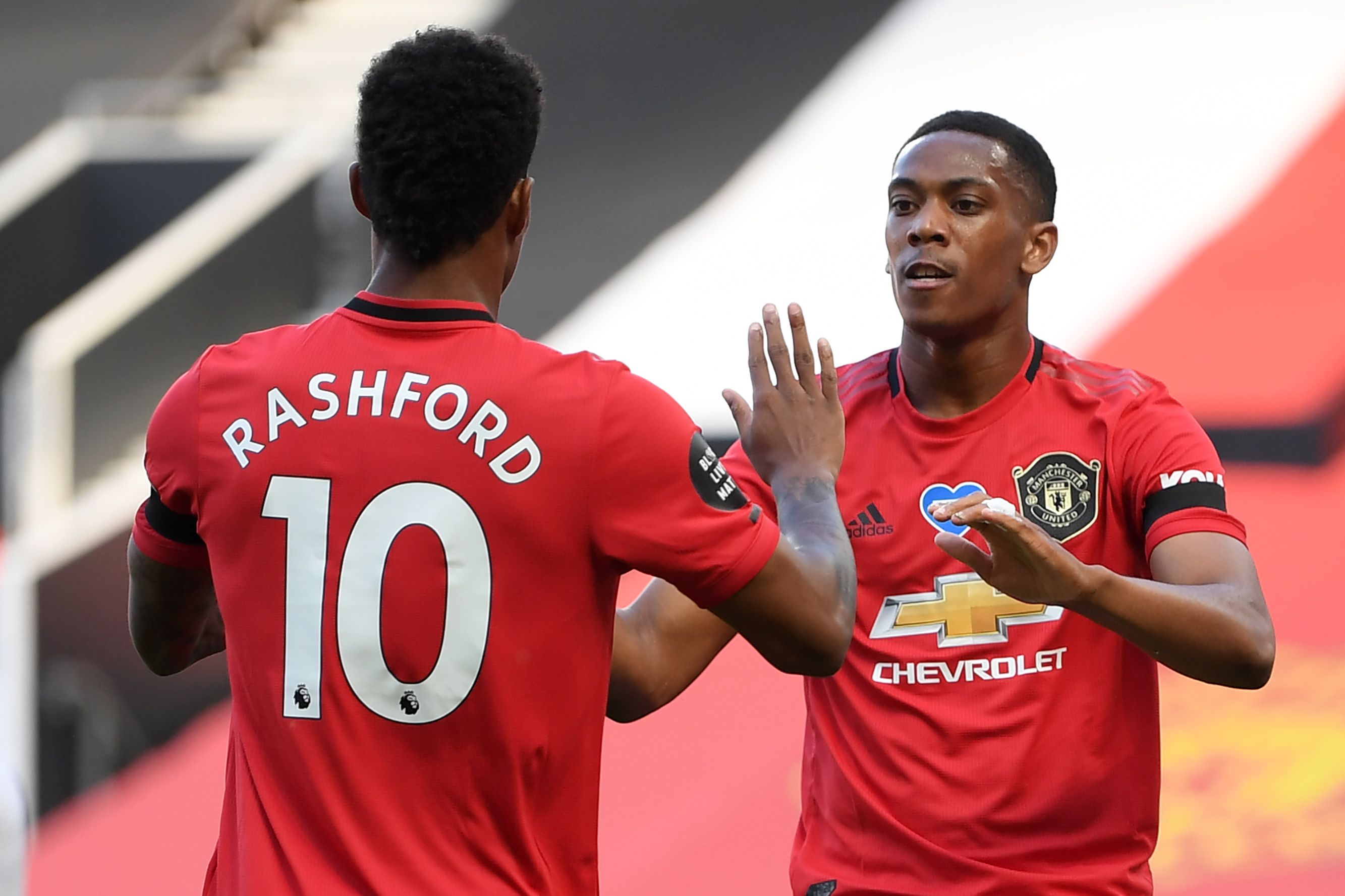 Duo penyerang maut Manchester United, Marcus Rashford (kiri) Dan Anthony Martial.