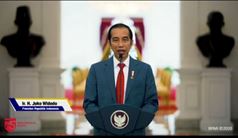Presiden Joko Widodo saat memberikan kuliah umum secara virtual di ABN NasDem.