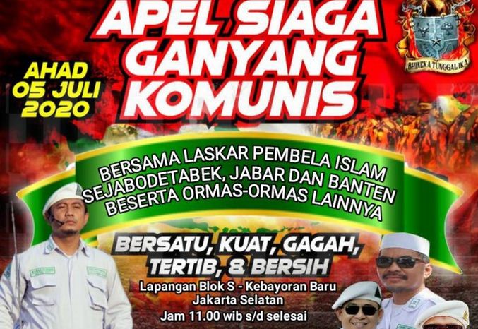 Salah satu lokasi PA 212 melaksanakan Apel Siaga Ganyang Komunis ialah di Lapangan Ahmad Yani, Kebayoran Lama, Jakarta Selatan.