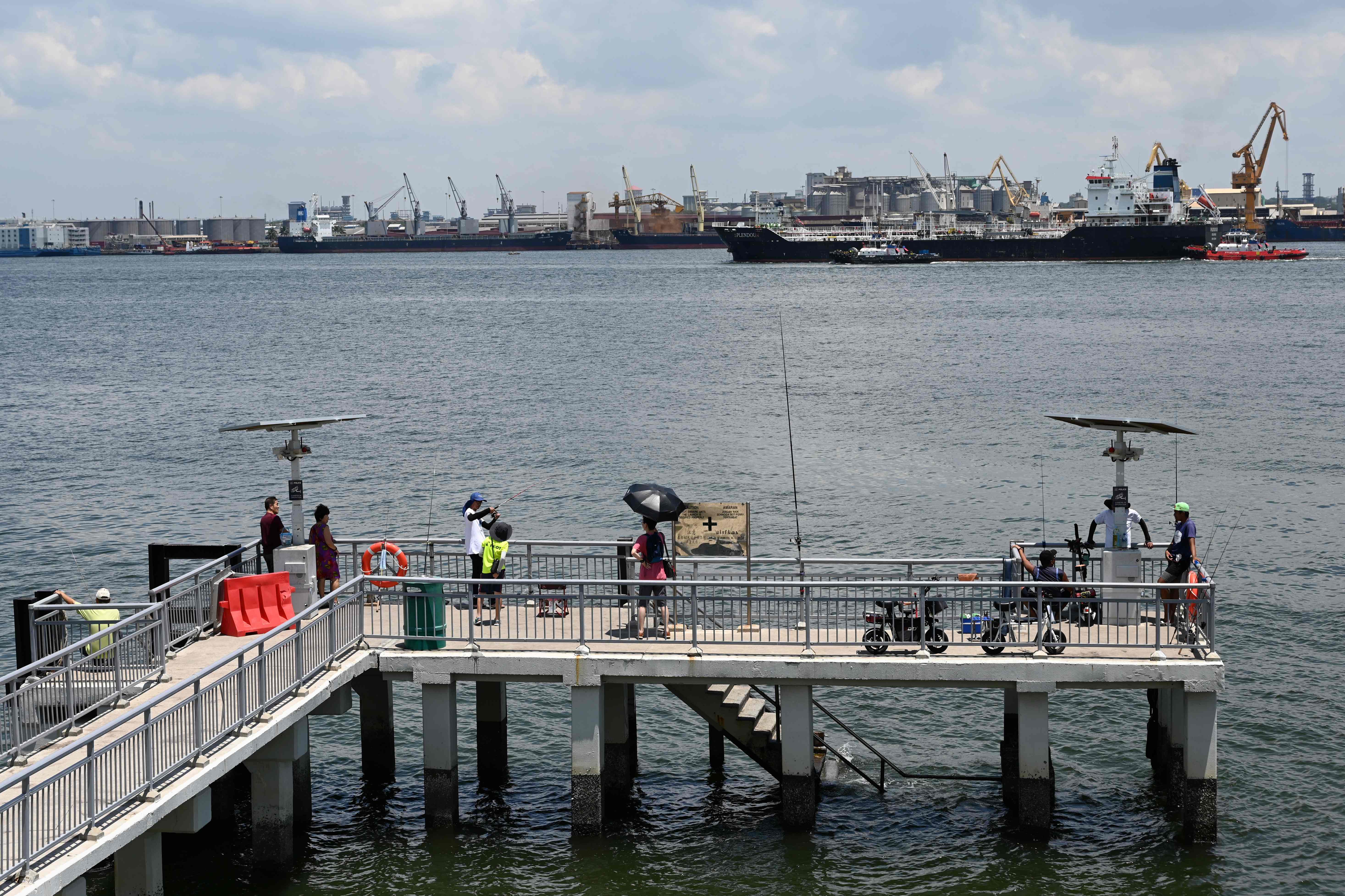 Perbatasan Malaysia dan Singapura di pelabuhan Johor