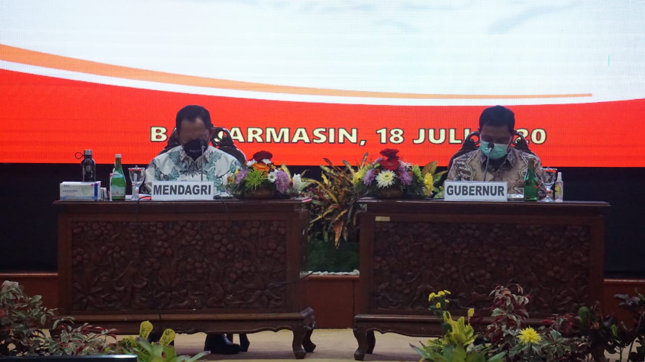Mendagri Jenderal M Tito Karnavian saat memberikan pengarahan rakor Kesiapan Pilkada Serentak Tahun 2020 dan pengarahan kepada Gugus Tugas C