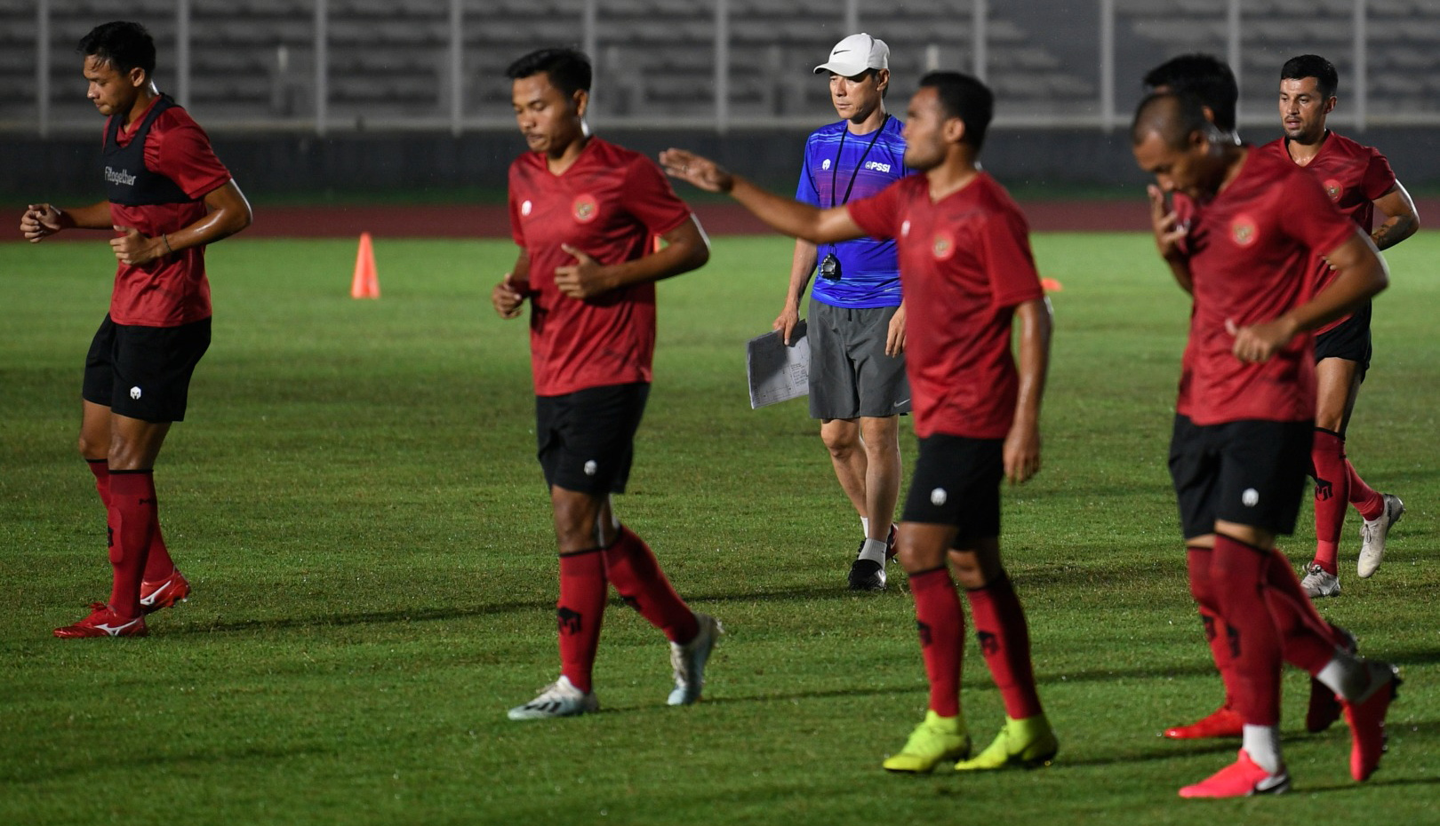 Latihan Timnas sebelum covid-19 mewabah di Indonesia