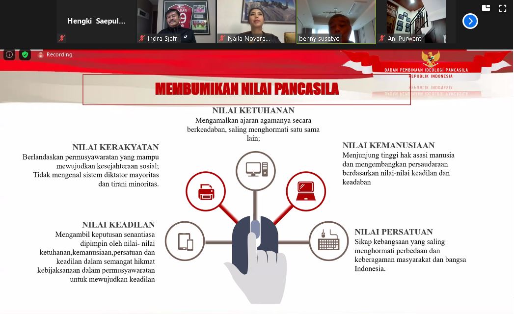 Webinar  Pembumian Pancasila Melalui Olahraga