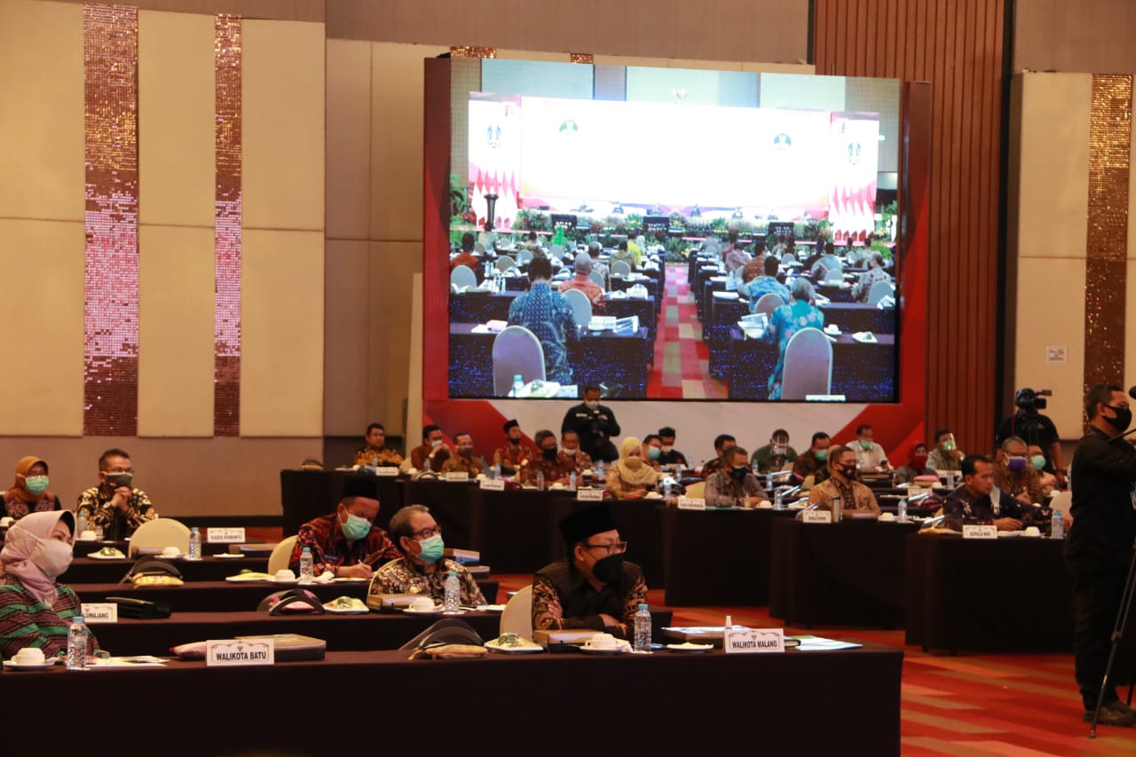  Rapat kerja penguatan UMKM Kota Malang yang dibuka oleh Wali Kota Malang Sutiaji, Selasa (28/7/2020)
