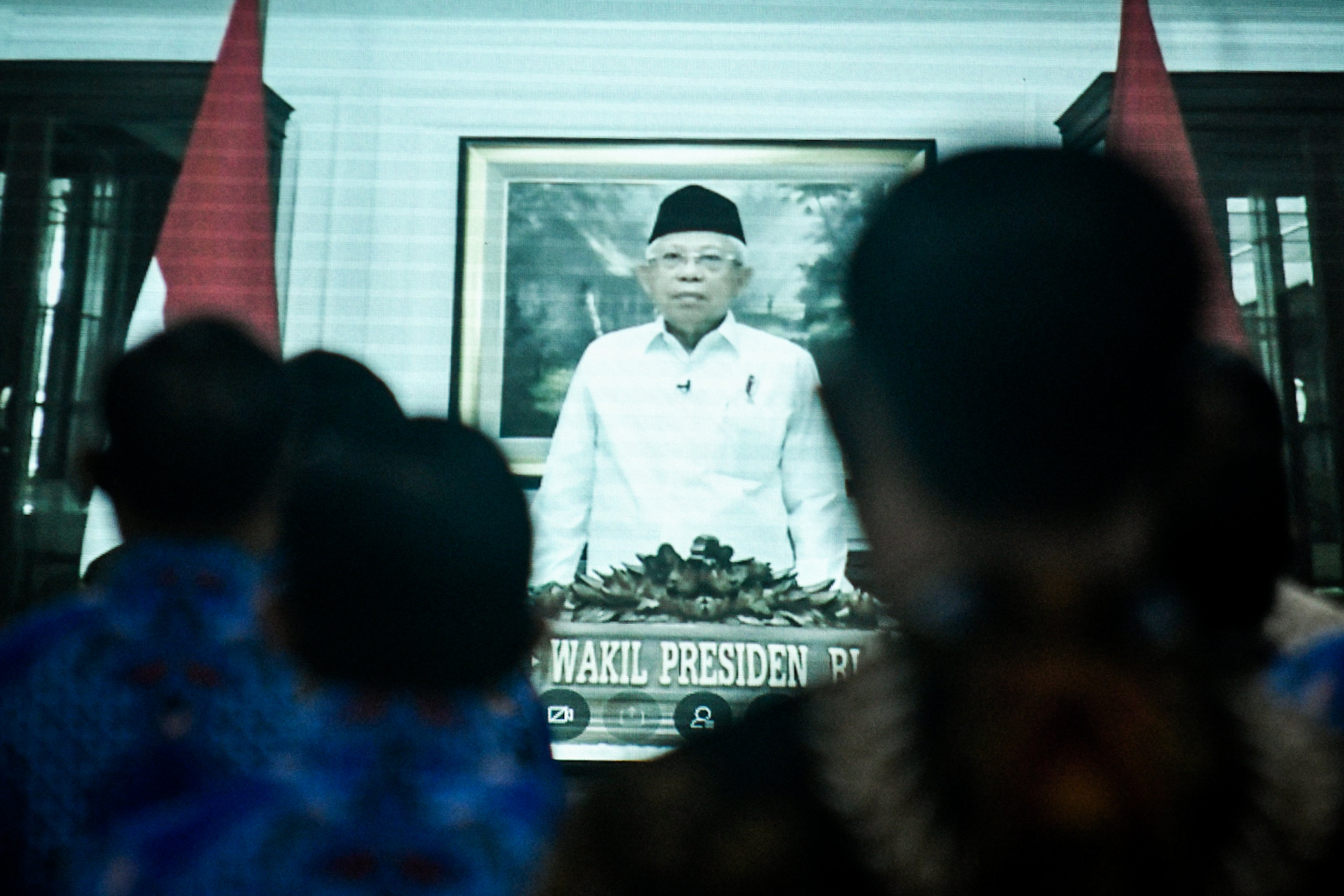 Wapres Ma'ruf Amin saat menghadiri peringatan Hari Anti Narkotika Internasional secara virtual.