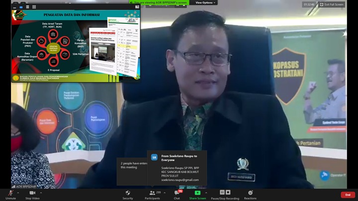Kepala BPPSDMP, Kementan, Dedi Nursyamsi, dalam Ngobras Penyuluhan Volume 4, Selasa (14/7) pagi, melalui aplikasi Zoom Meeting,