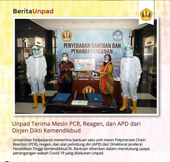 Serah terima hibah alat PCR dari Kemendikbud ke Unpad.