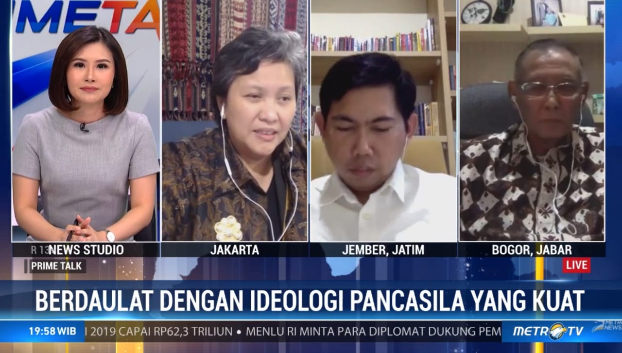 Acara Prime Talk bertajuk ‘Berdaulat dengan ideologi Pancasila yang kuat’, yang disiarkan Metrotv, pada Rabu (22/7). 