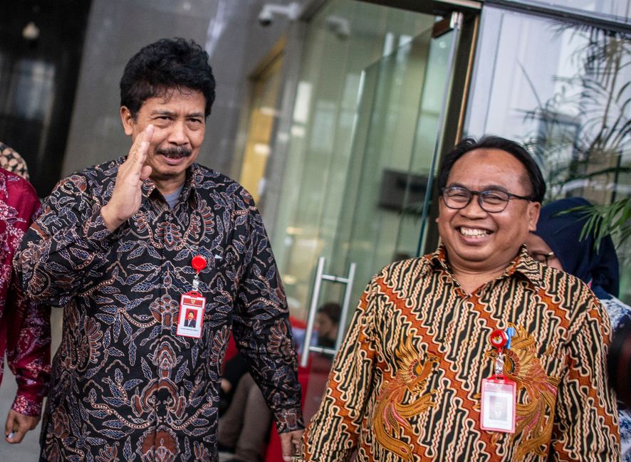 Kepala Badan Pembinaan Ideologi Pancasila (BPIP) Yudian Wahyudi (kiri) di Gedung KPK, Jakarta, Senin (17/2/2020).