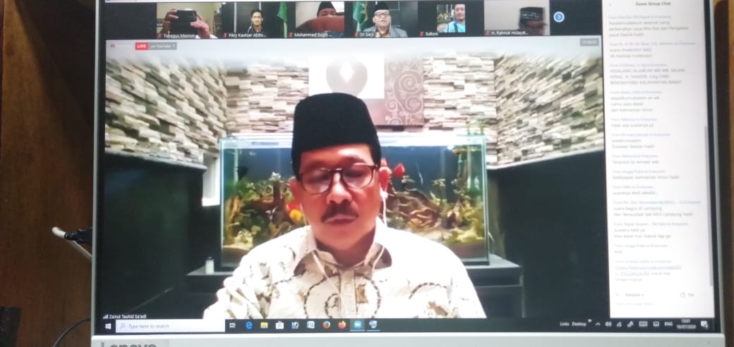 Wakil Menteri Agama Zainut Tauhid dalam webinar yang diselenggarakan uhamka
