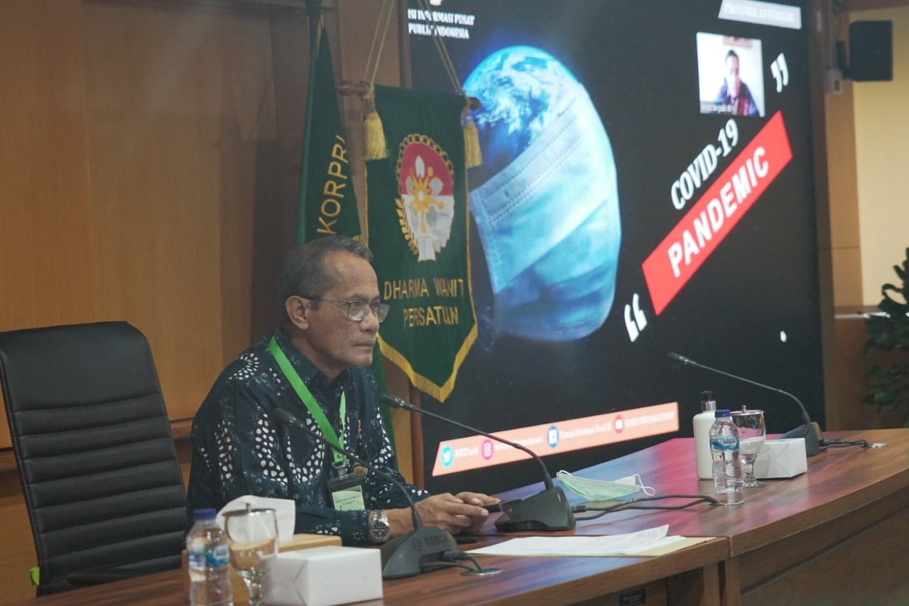  Kepala BKP Agung Hendriadi jadi narasumber di webinar yang bertema 'Keterbukaan Informasi Publik di Era New Normal, Inovasi dan Strategi'. 