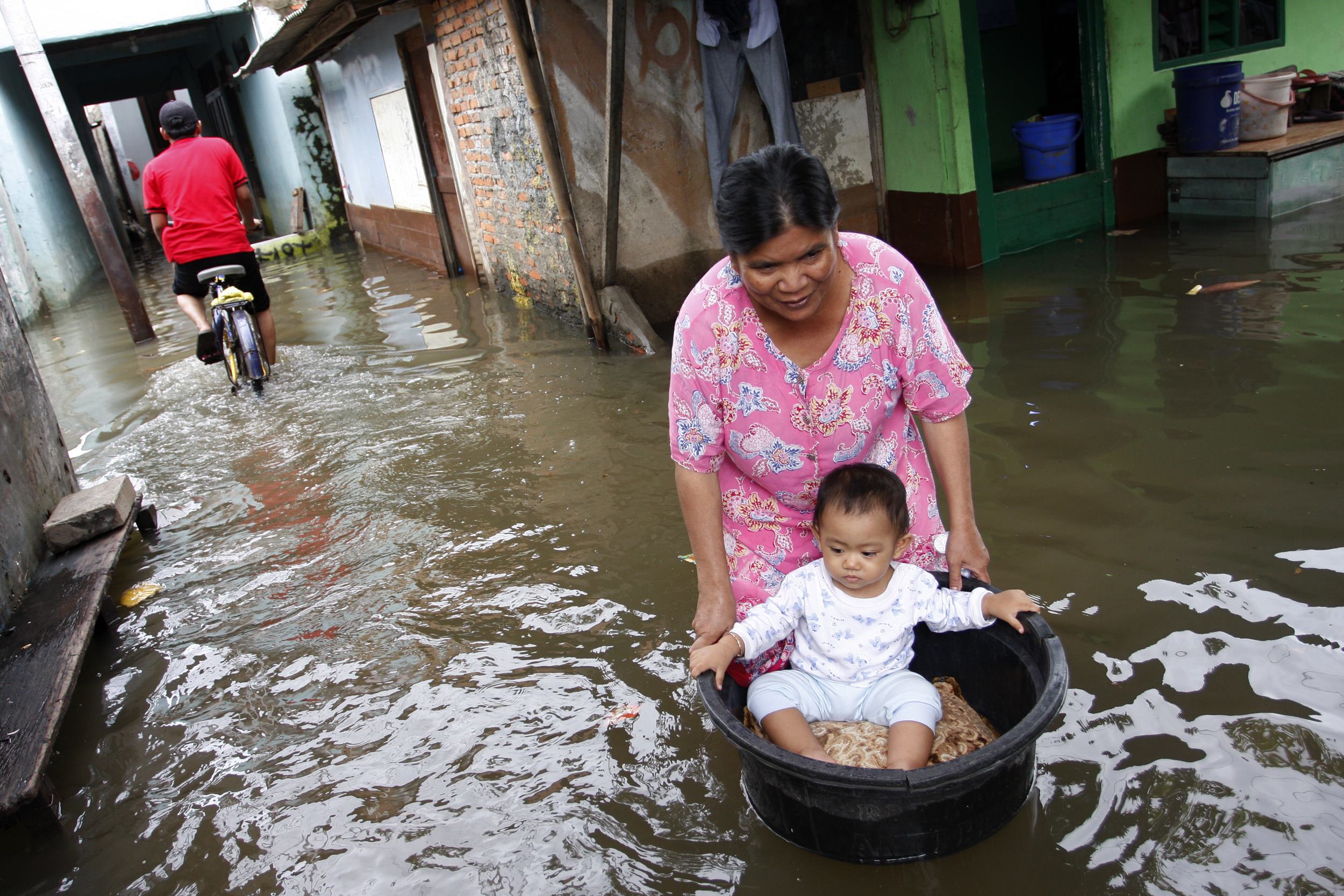 Ilustrasi--banjir di RW 08, Kedoya, Jakarta Barat.