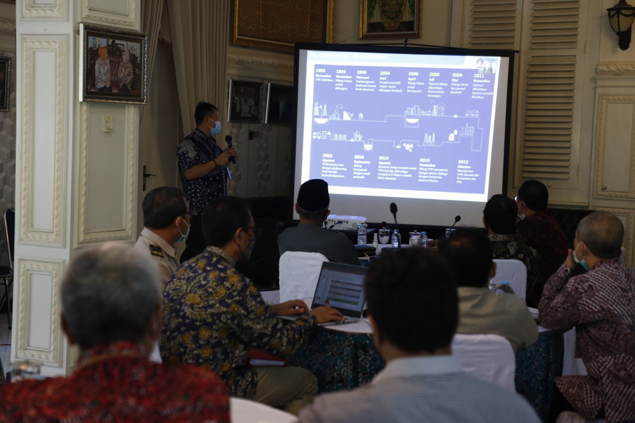 PT. Pertamina (Persero) memaparkan sejumlah investasi di Kabupaten Tuban dihadapan Bupati dan Forkominda Tuban.