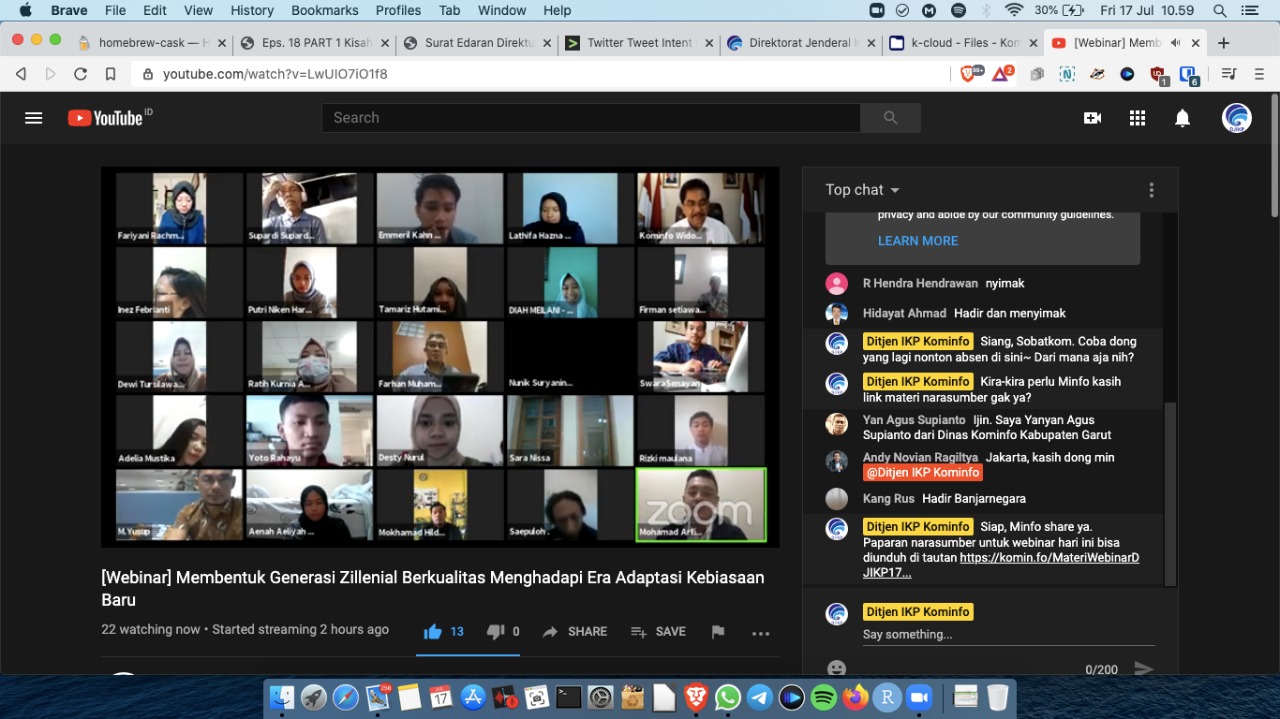 Webinar Membentuk Generasi Zillenial Berkualitas di Era Adaptasi Kebiasaan Baru