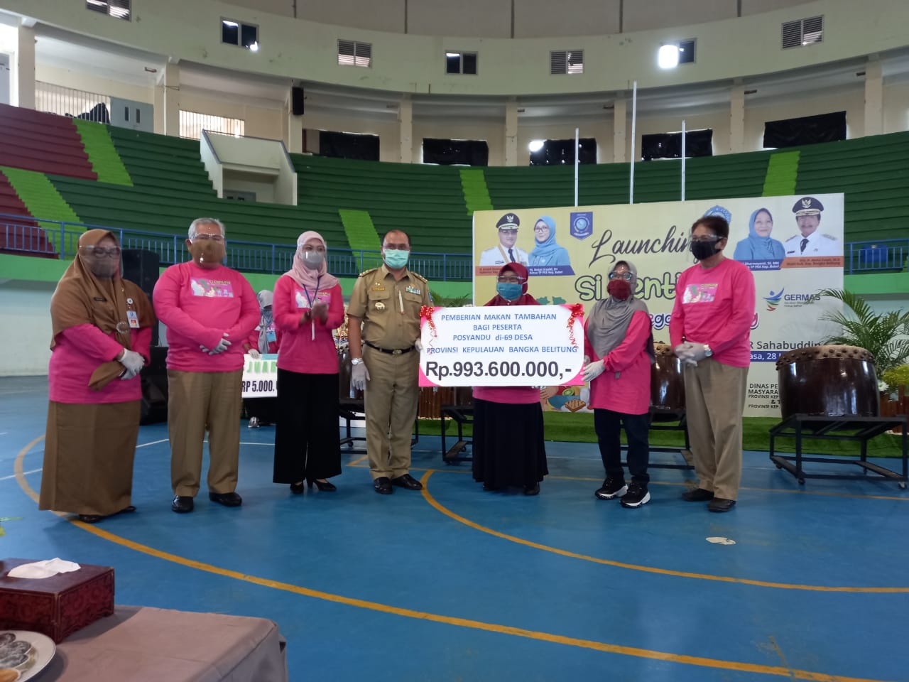 Peluncuran Gerakan Si Centing (Siap Cegah Stunting) di GOR Sahabuddin Pangkalpinang, Babel, Selasa (28/7/20).