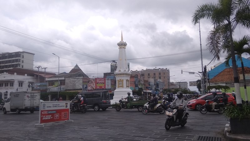Ilustrasi bangunan tugu di wilayah Kota Yogyakarta. 