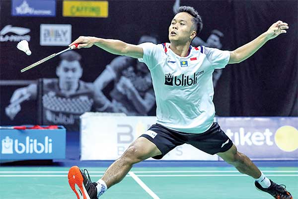 Pemain tunggal putra terbaik Indonesia Anthony Sinisuka Ginting menorehkan dua kemenangan pada penyisihan grup turnamen internal PBSI