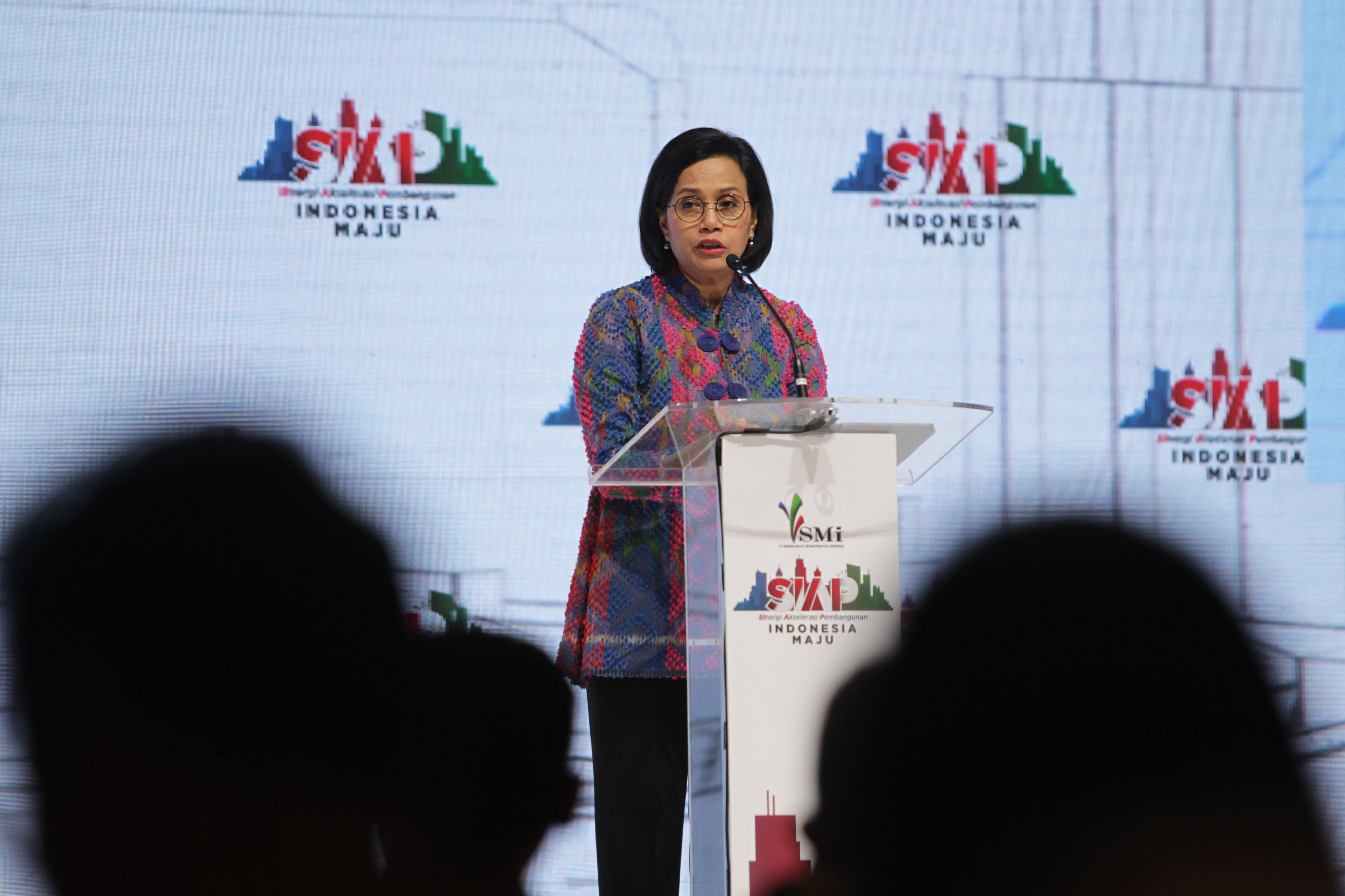 Menkeu Sri Mulyani saat menjadi pembicara utama seminar yang diadakan PT SMI akhir tahun lalu.