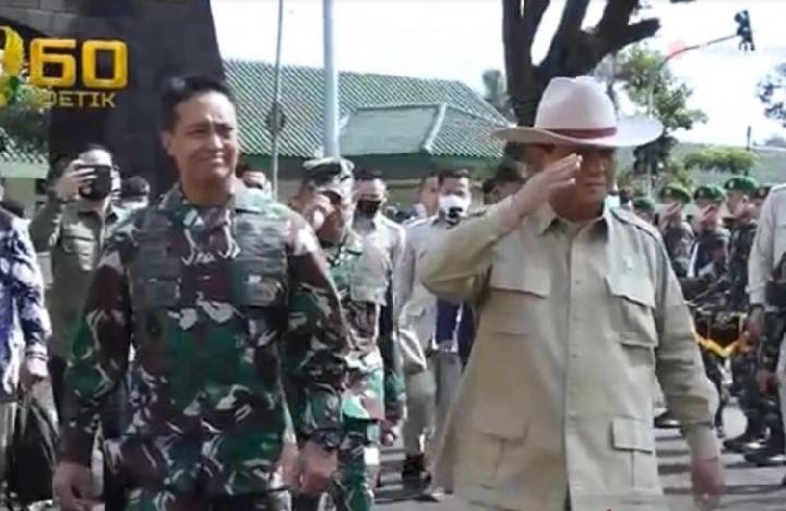 KSAD Jenderal Andika Perkasa dan Menhan Prabowo Subianto