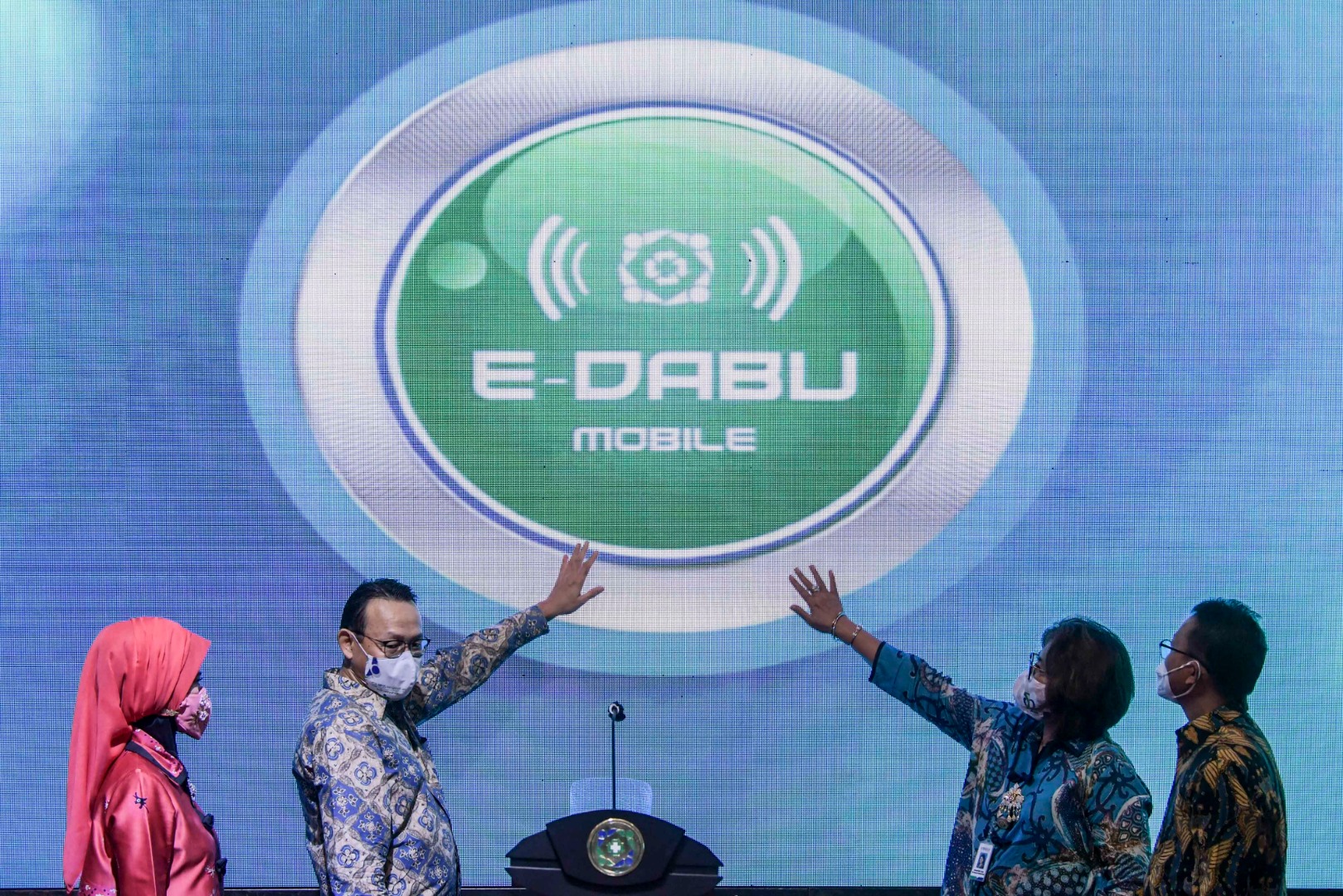 Peluncuran  aplikasi Elektronik Data Badan Usaha (E-Dabu) di Kantor Pusat BPJS Kesehatan, Jakarta, Kamis (16/7/2020)