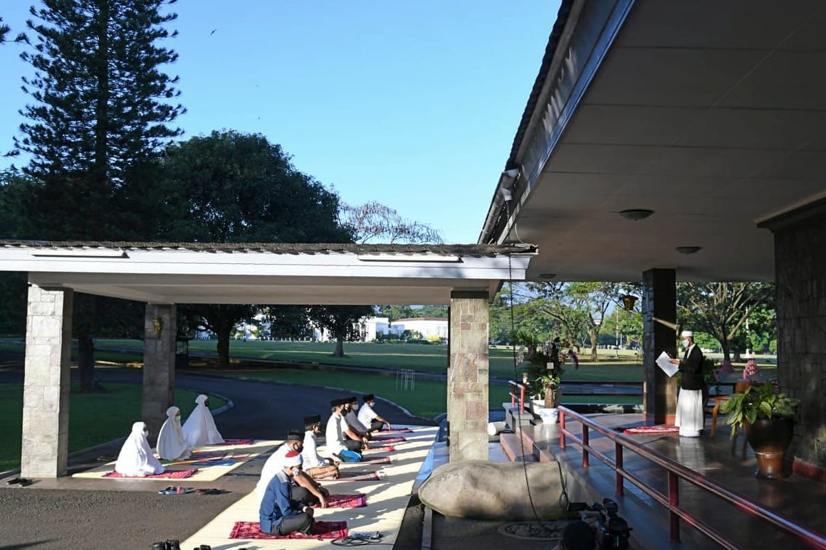 Presiden Shalat Id di Istana Bogor saat hari raya Idul Fitri 2020