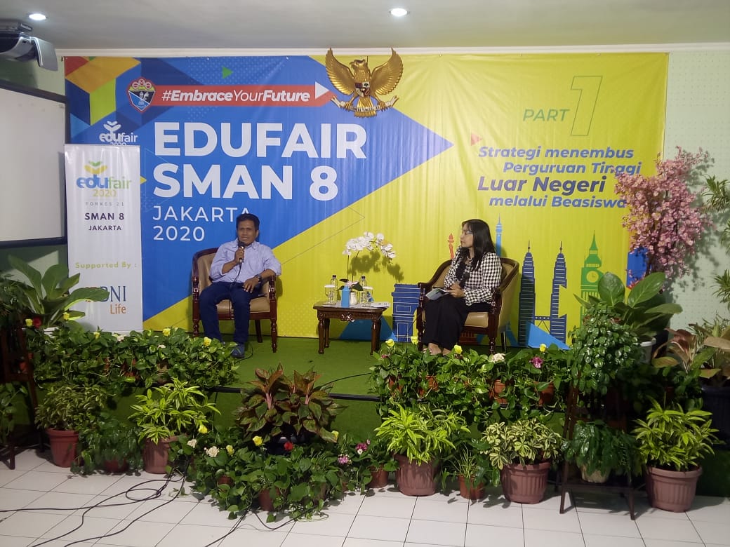 Acara Edufair yang bertema Lebih lanjut ‘Esai dan Strategi Menembus Beasiswa’.