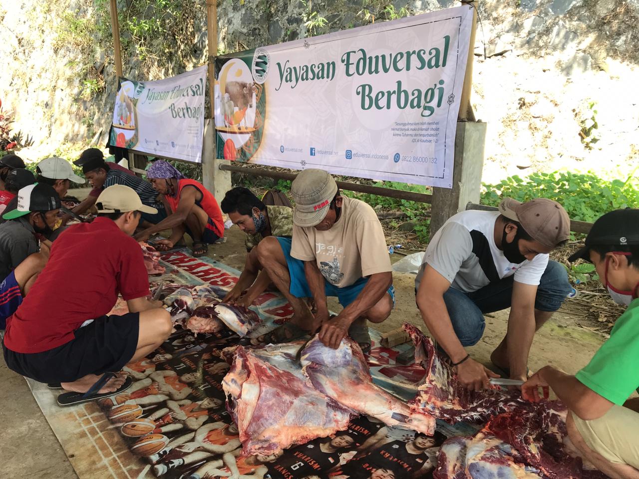 Yayasan Eduversal dan mitra menyalurkan 162 ekor sapi kurban