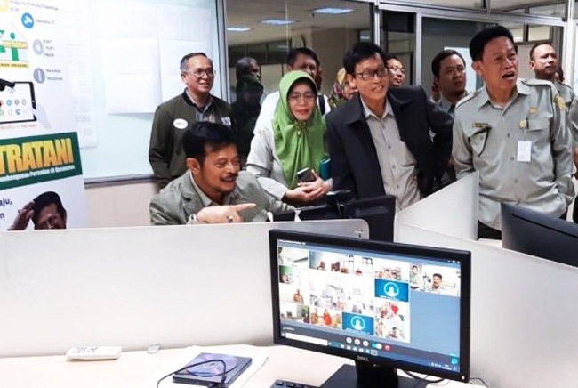 Video conference Mentan Sapa Petani dan Penyuluh (MSPP) Vol. 16 di Jakarta, akhir pekan lalu.