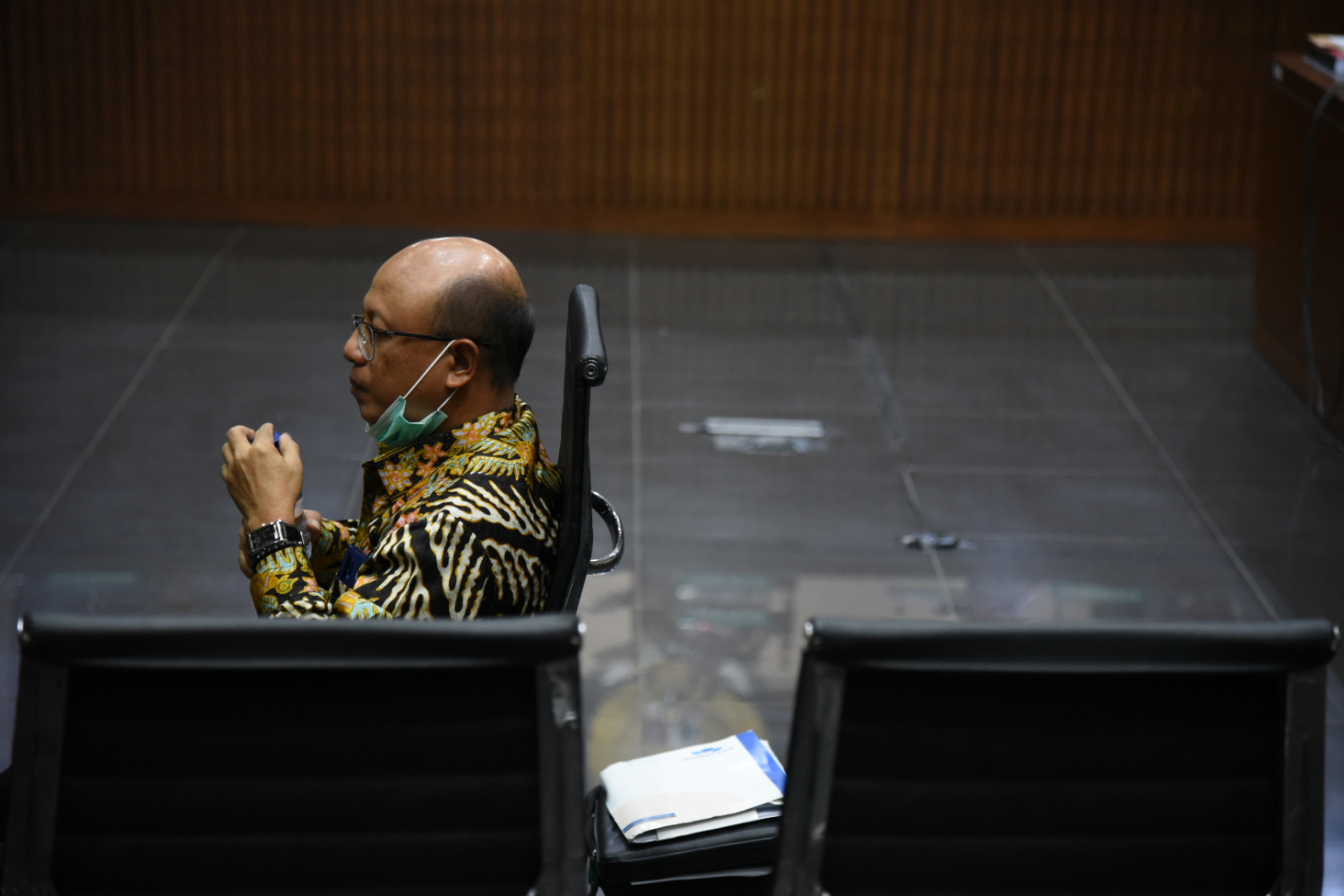 Dirut PT Asuransi Jiwasraya Hexana Tri Sasongko menjadi saksi dalam kasus korupsi pengelolaan investasi PT Asuransi Jiwasraya.