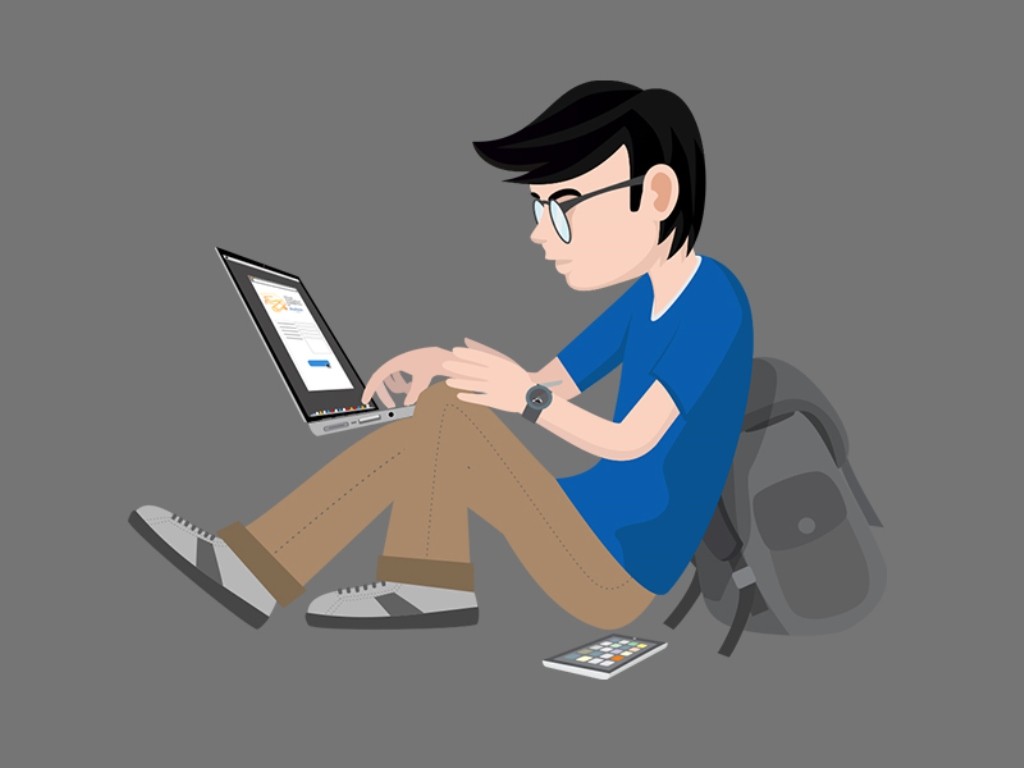 Ilustrasi belajar daring