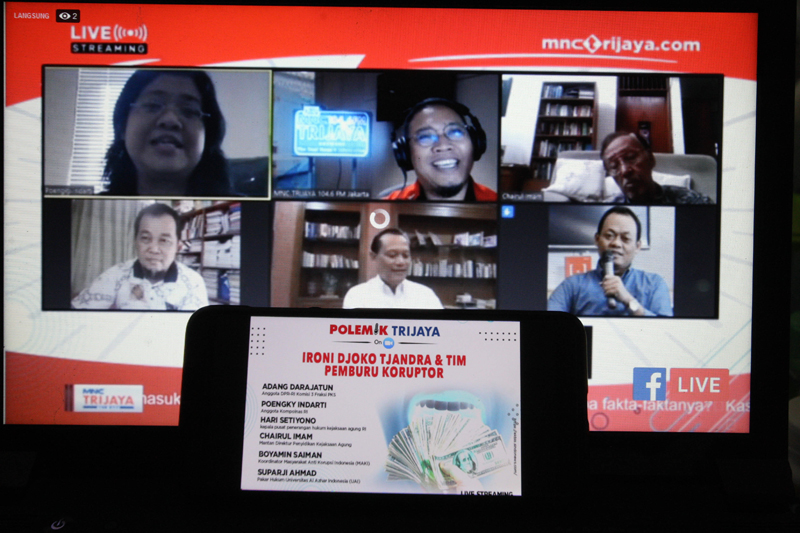 Diskusi virtual bertajuk Ironi Djoko Tjandra dan Tim Pemburu Koruptor.