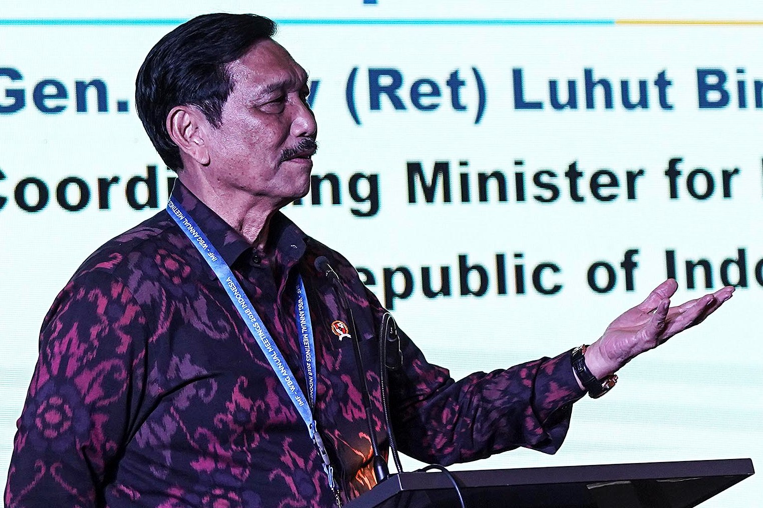 Menteri Koordinator Bidang Kemaritiman dan Investasi Luhut Binsar Pandjaitan