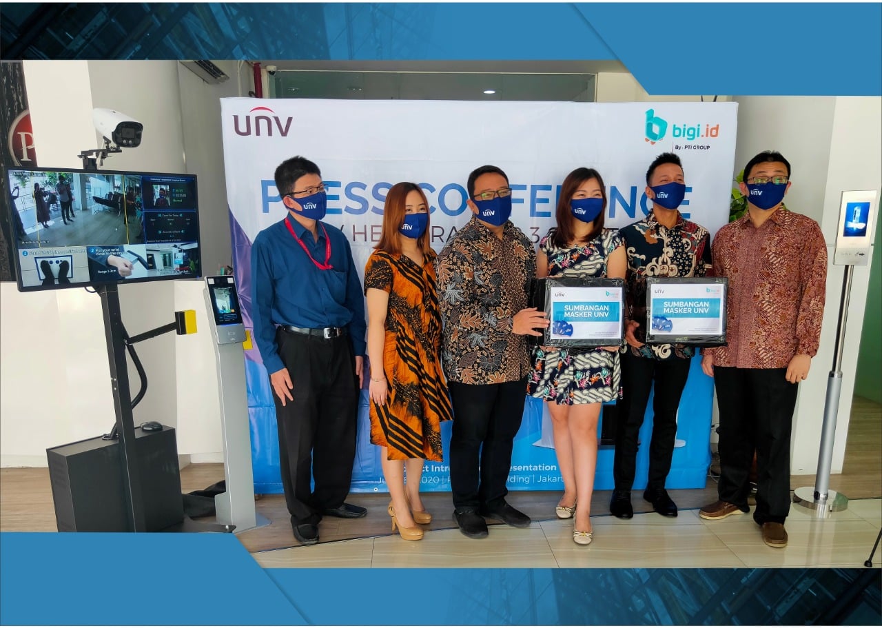 Peluncurkan produk terbaru uniview sekaligus donasi masker Bigi dan uniview