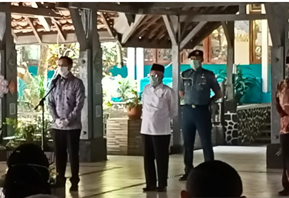 Wapres RI Ma'ruf Amin saat meninjau SMAN 4 Sukabumi, Jawa Barat, Rabu. 