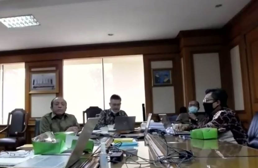 Acara sosialisasi Perdirjen Pengelolaan Hutan Produksi Lestari Nomor P.1/PHPL/SET/KUM.1/5/2020, melalui video conference.
