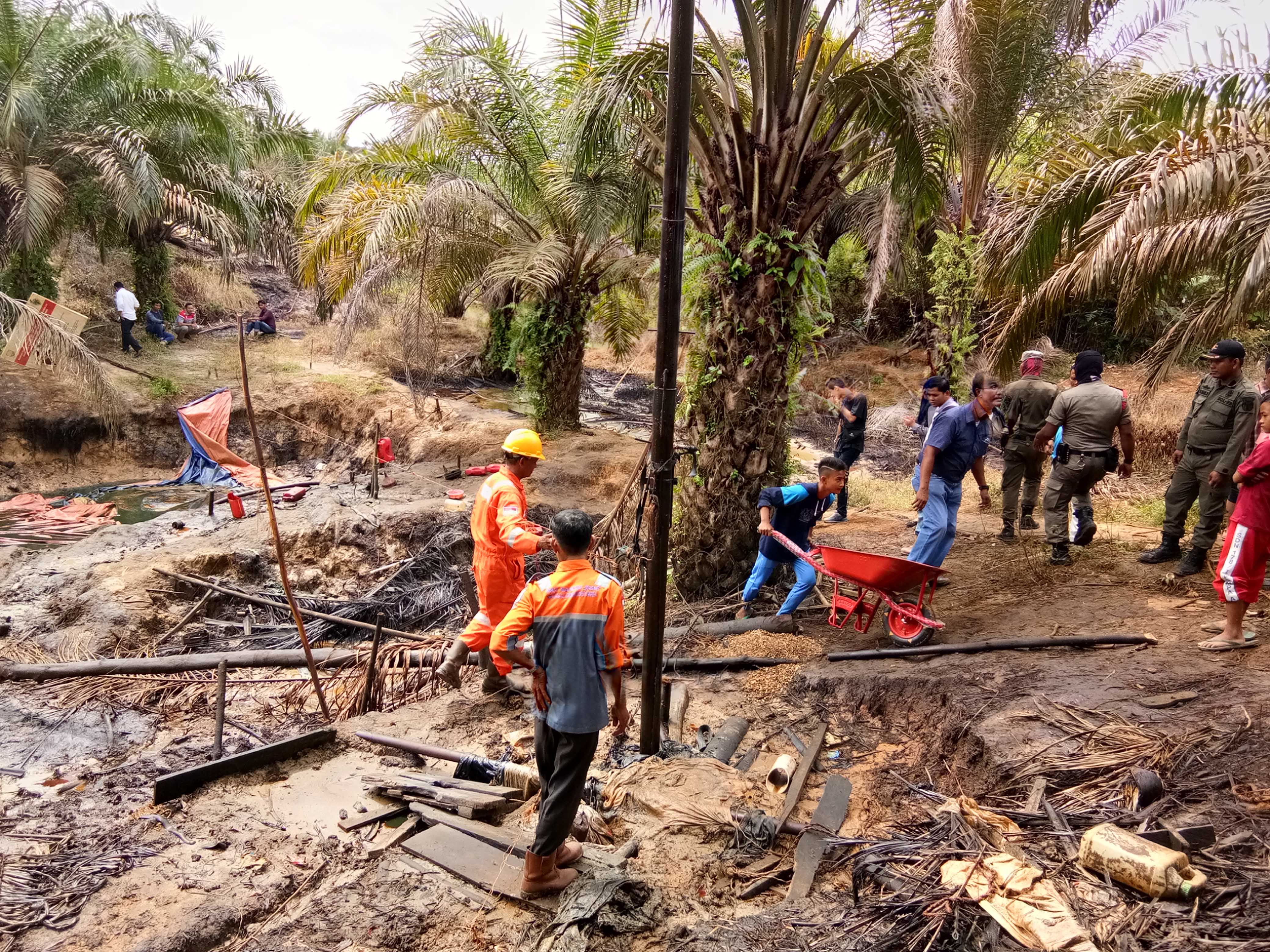 Ratusan sumur minyak ilegal di Kabupaten Batanghari, Jambi kembali ditertibkan Tim Gabungan Polri-TNI.