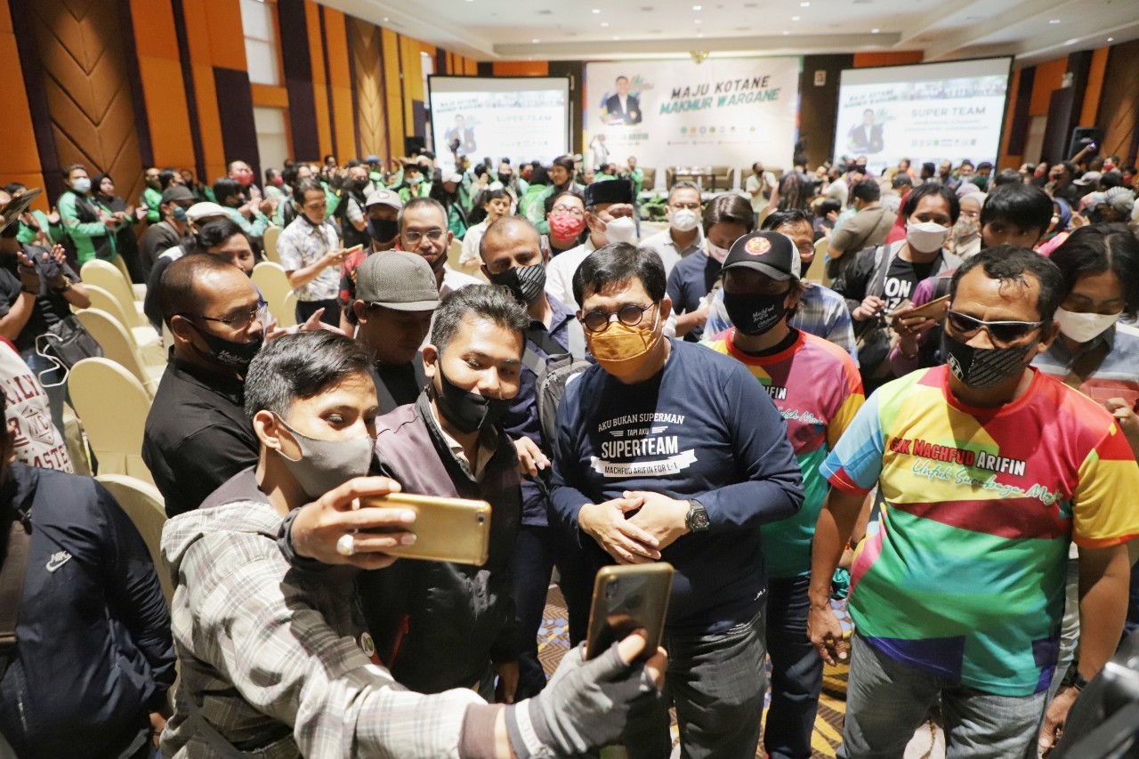 Dukungan ojek Onlne untuk Balon walikota Syrabaya Machfud Arifin