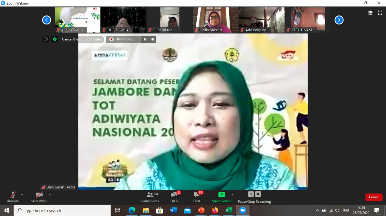 Jambnore Adiwiyata Nasional 2020 yang digelar secara virtual