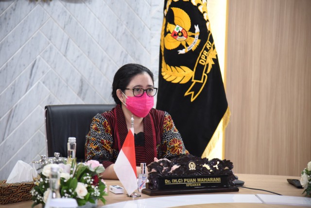 Ketua DPR RI Dr (HC) Puan Maharani saat berpidato dalam acara Inter-Parliamentary Union (IPU) 5th World Conference of Speakers of Parliament