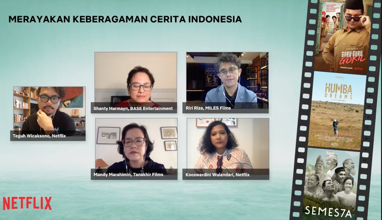 Diskusi panel bersama Netflix bertajuk Merayakan Keberagaman Cerita Indonesia, Jumat, (14/5). 