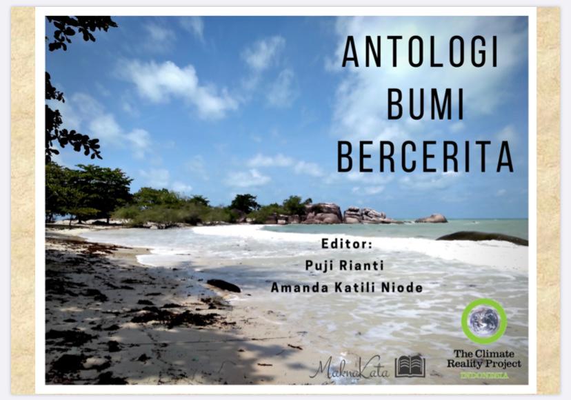 Antologi Bumi Bercerita berisi rangkaian 27 puisi dan sepuluh kutipan orisinal hasil karya 25 penulis Indonesia. 