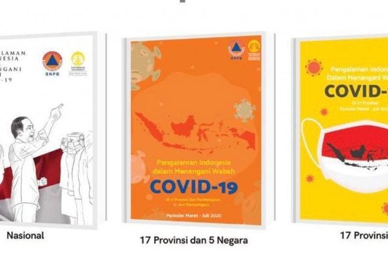 Tiga buku yang diluncurkan UI mengenai penanganan covid-19. 