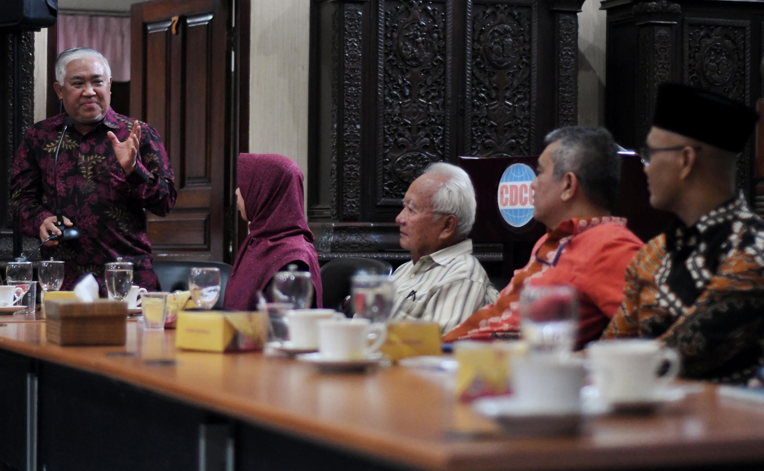 Tokoh nasional Din Syamsudin (kiri)