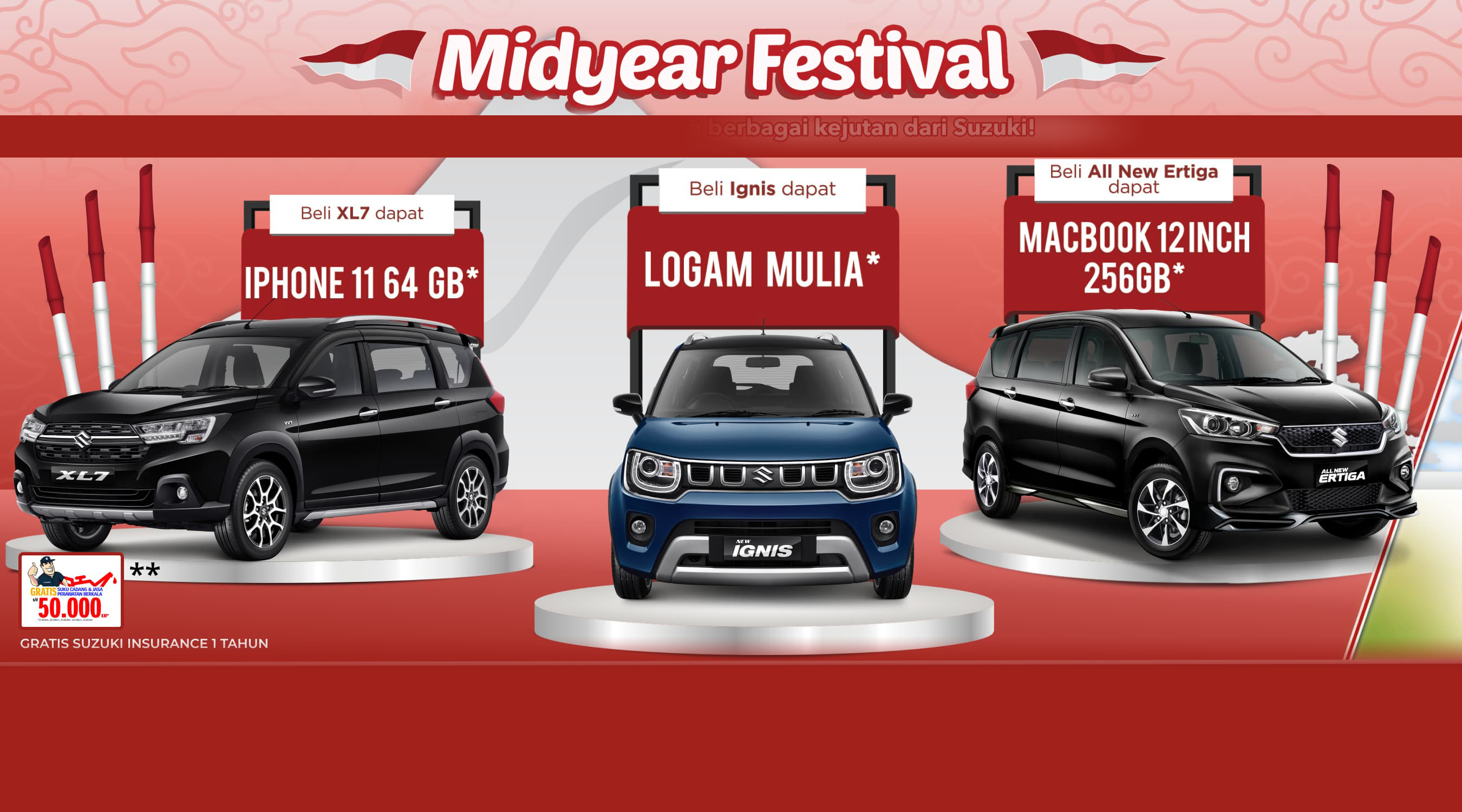 Hadiah akan berbeda-beda setiap pembelian mobil 