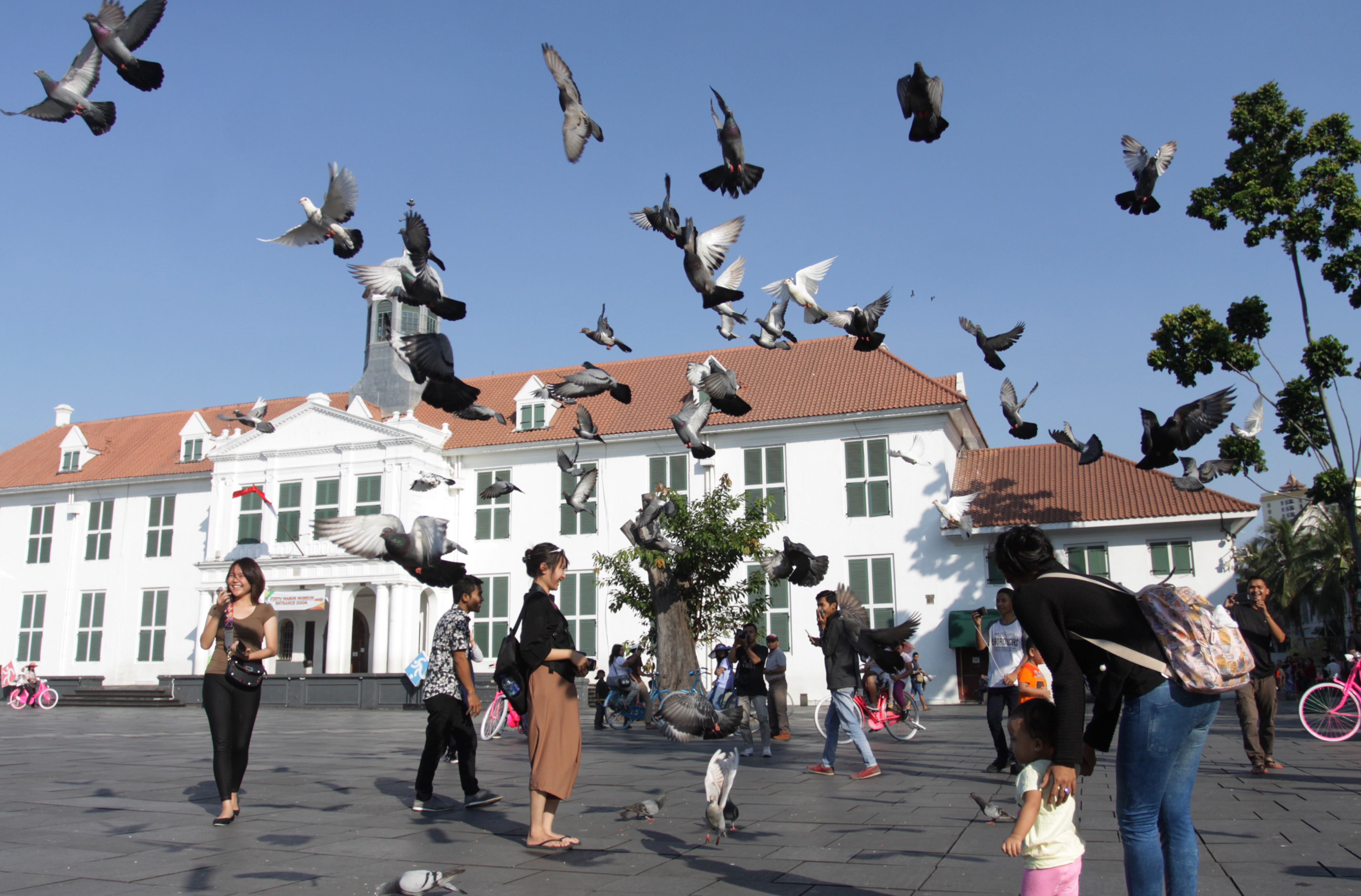 Suasana kompleks wisata Museum Fatahillah, Kota Tua, Jakarta, sebelum pandemi covid-19.