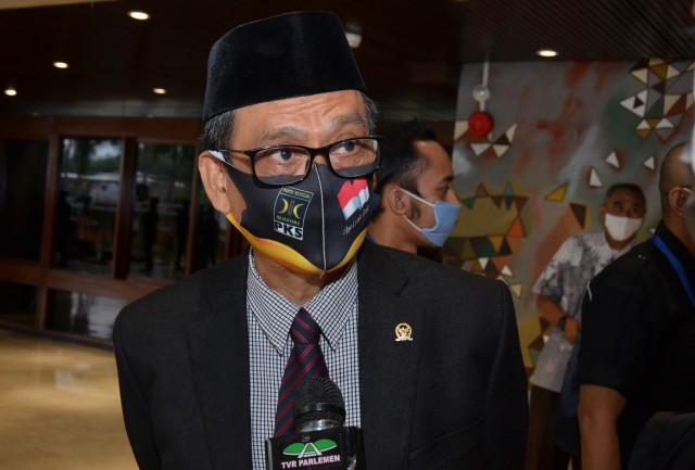 Wakil Ketua Komisi X DPR RI Abdul Fikri Faqih usai mengikuti Pidato Presiden menyambut HUT ke-75 RI, Jumat (14/8/2020).