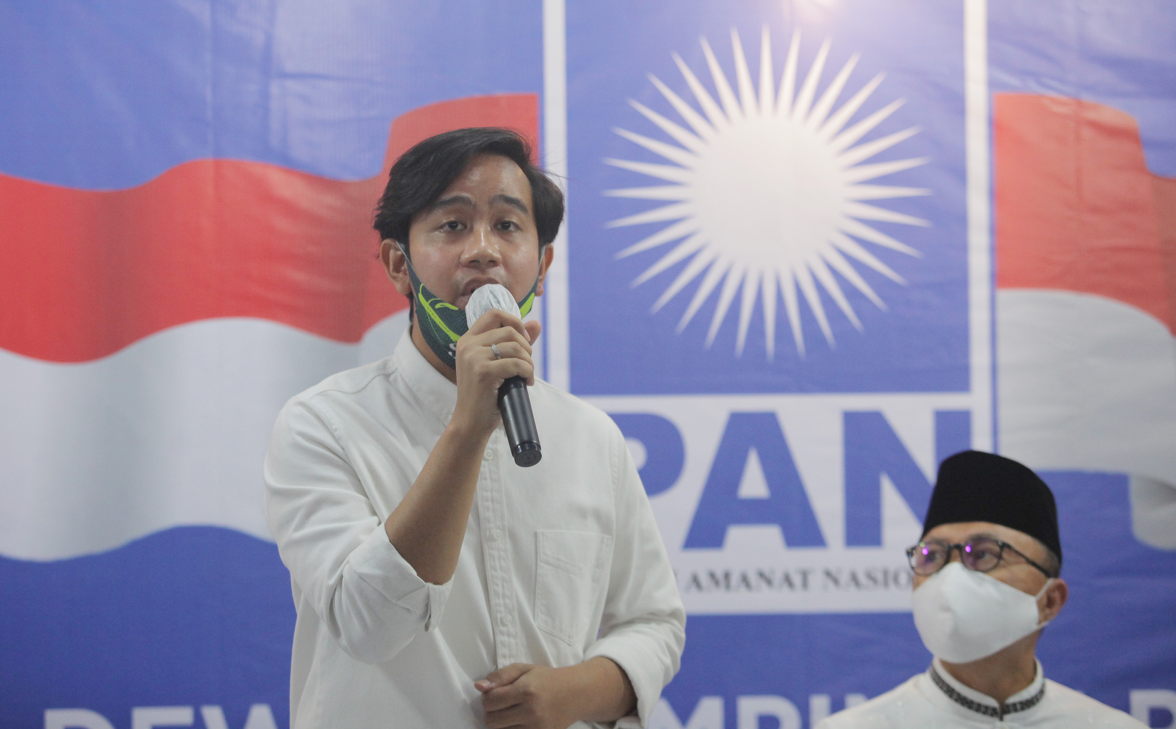 Bakal Calon Wali Kota Solo, Gibran Rakabuming Raka, saat meminta dukungan PAN untuk Pilwalkot Solo, Desember mendatang.