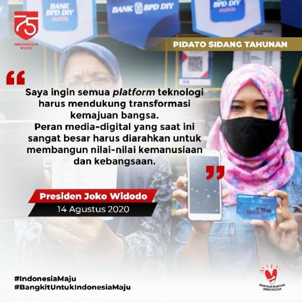 Pernyataan Presiden Joko Widodo dalam piado sidang tahunan. 
