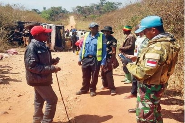 Prajurit TNI dari Satuan Tugas (Satgas) Kontingen Garuda (Konga) XXXIX-B rapid deployable battalion (RDB) Monusco, Sabtu (1/8).